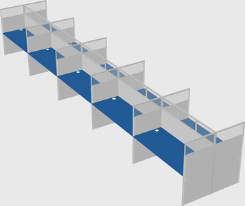 Shared rectangular cubicle