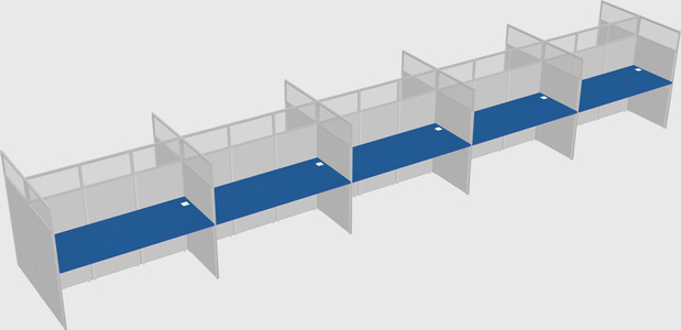 Shared rectangular cubicle