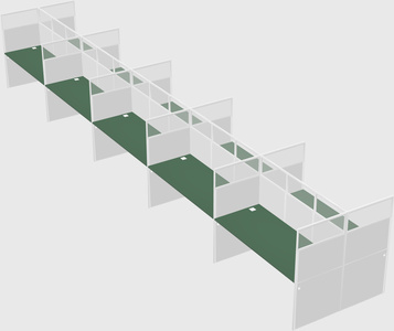 Shared rectangular cubicle