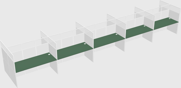 Shared rectangular cubicle