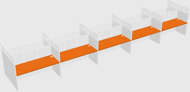 Shared rectangular cubicle