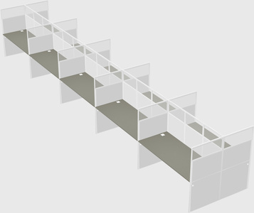 Shared rectangular cubicle