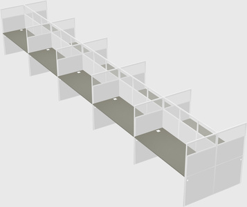 Shared rectangular cubicle