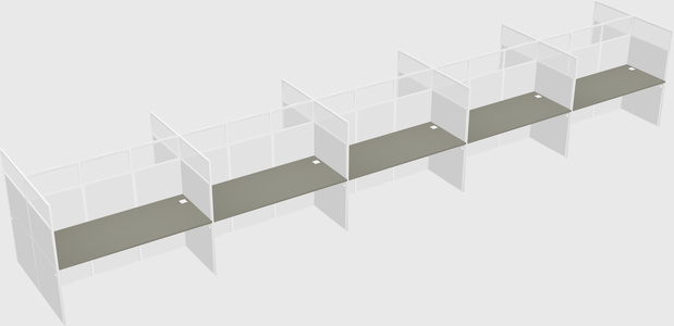 Shared rectangular cubicle
