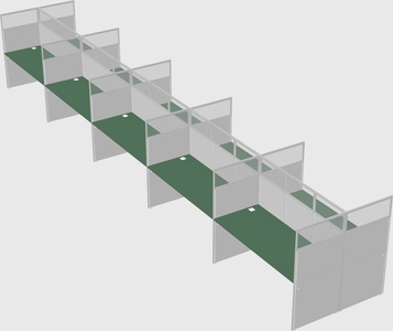 Shared rectangular cubicle
