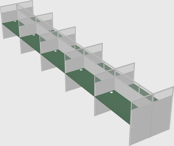 Shared rectangular cubicle