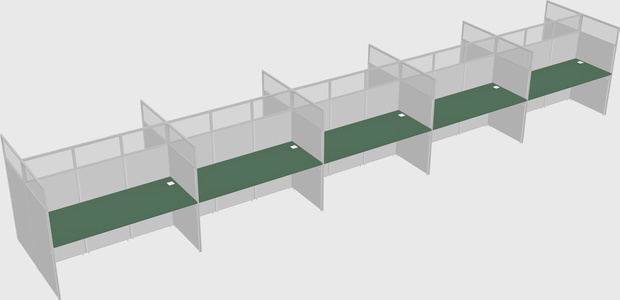 Shared rectangular cubicle