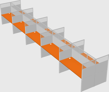 Shared rectangular cubicle