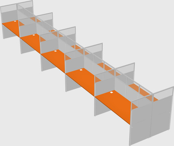 Shared rectangular cubicle