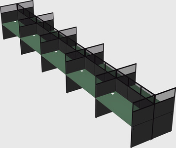 Shared rectangular cubicle