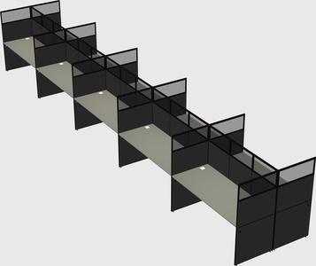 Shared rectangular cubicle