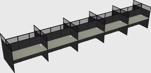 Shared rectangular cubicle