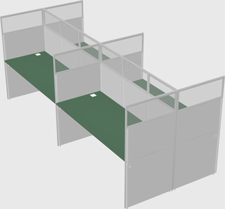 Shared rectangular cubicle