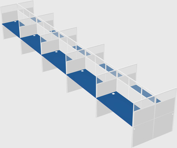 Shared rectangular cubicle