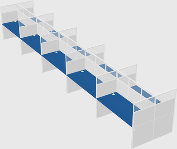Shared rectangular cubicle