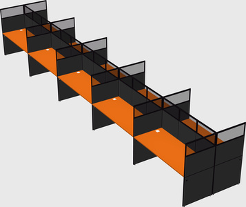 Shared rectangular cubicle