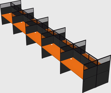Shared rectangular cubicle