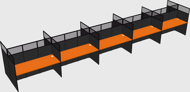 Shared rectangular cubicle