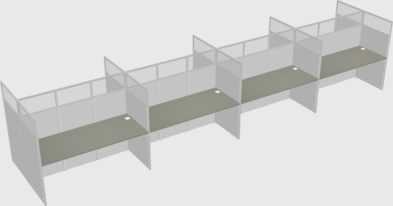 Shared rectangular cubicle