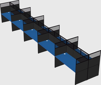 Shared rectangular cubicle