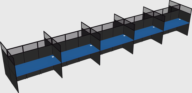 Shared rectangular cubicle