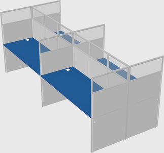 Shared rectangular cubicle