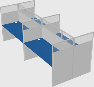 Shared rectangular cubicle
