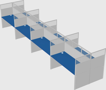 Shared rectangular cubicle