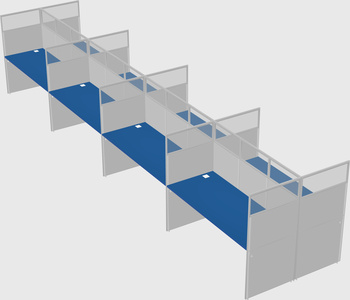 Shared rectangular cubicle