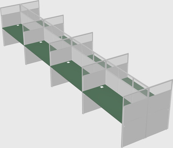 Shared rectangular cubicle