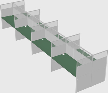 Shared rectangular cubicle