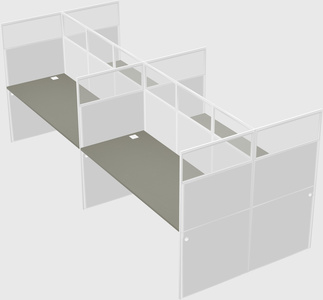 Shared rectangular cubicle
