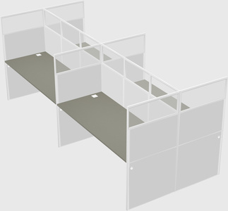 Shared rectangular cubicle