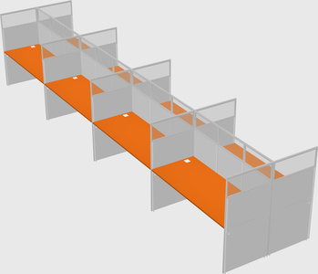 Shared rectangular cubicle