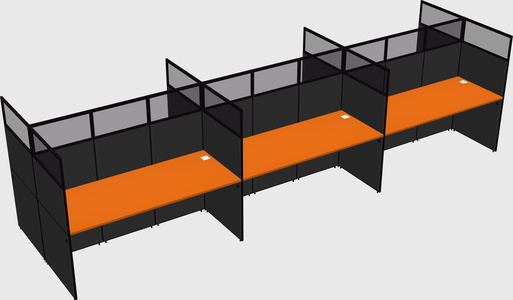 Shared rectangular cubicle