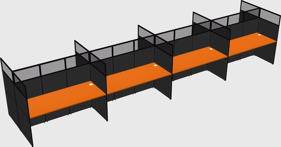 Shared rectangular cubicle