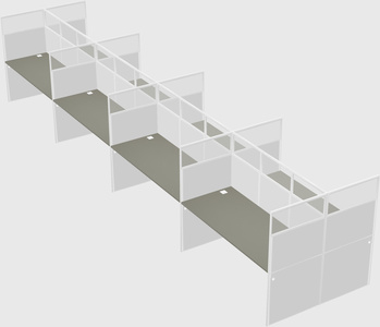 Shared rectangular cubicle