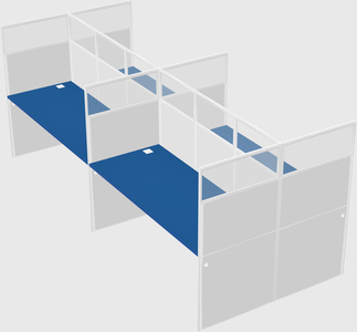 Shared rectangular cubicle