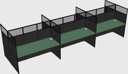 Shared rectangular cubicle