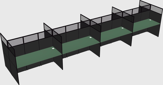 Shared rectangular cubicle