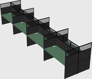 Shared rectangular cubicle