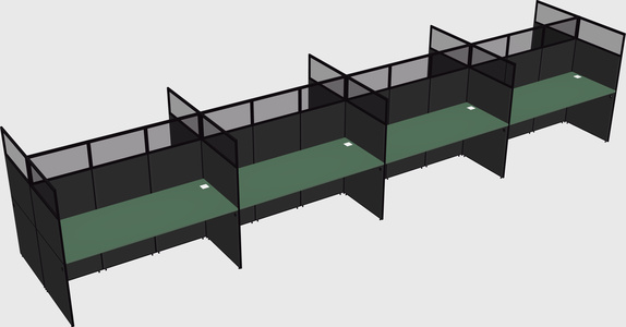 Shared rectangular cubicle