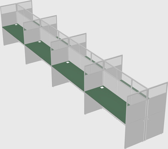 Shared rectangular cubicle