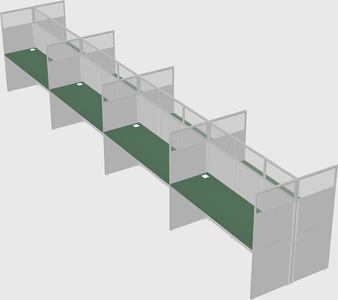 Shared rectangular cubicle