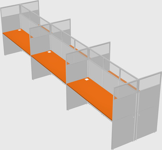 Shared rectangular cubicle