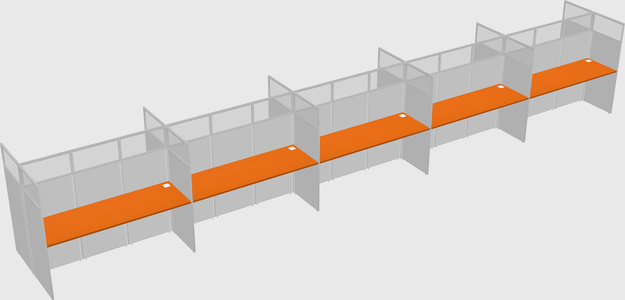 Shared rectangular cubicle