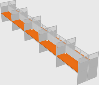 Shared rectangular cubicle