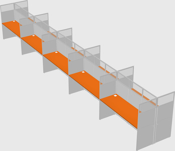 Shared rectangular cubicle