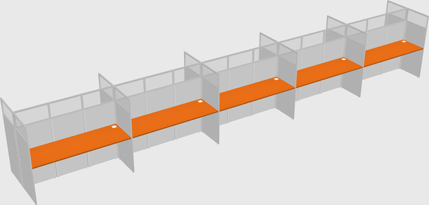 Shared rectangular cubicle