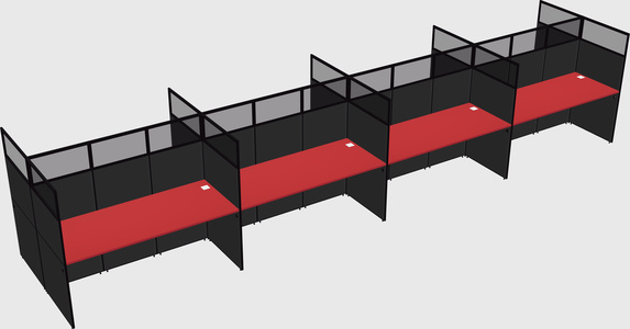 Shared rectangular cubicle